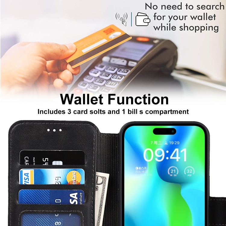 For iPhone 14 Pro Shockproof PU + TPU Leather Phone Case(Black) For iPhone 14 Pro Shockproof PU + TPU Leather Phone Case(Black)