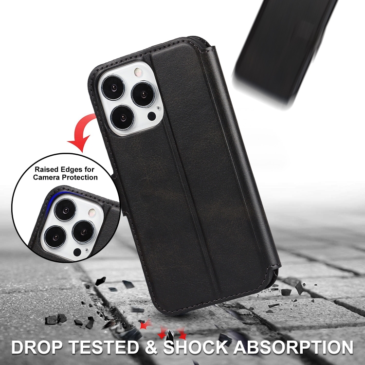 For iPhone 14 Pro Shockproof PU + TPU Leather Phone Case(Black) For iPhone 14 Pro Shockproof PU + TPU Leather Phone Case(Black)