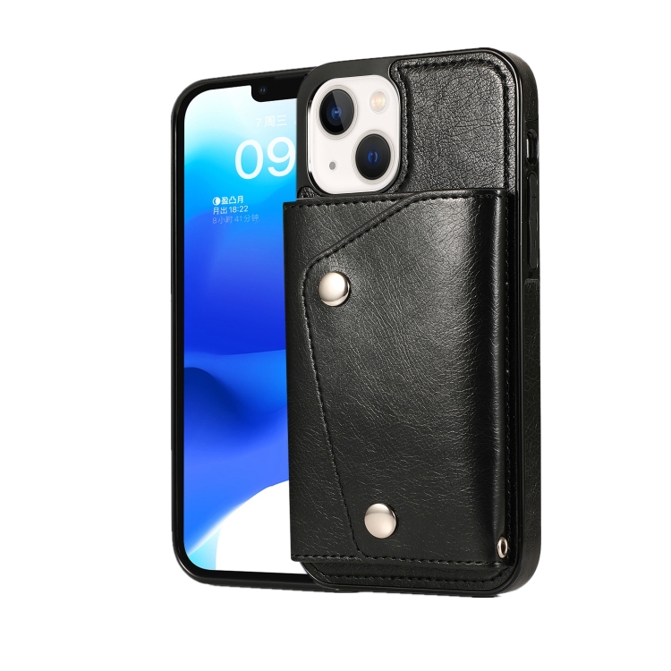 For iPhone 14 Plus Card Slots PU + TPU Leather Phone Case(Black) For iPhone 14 Plus Card Slots PU + TPU Leather Phone Case(Black)