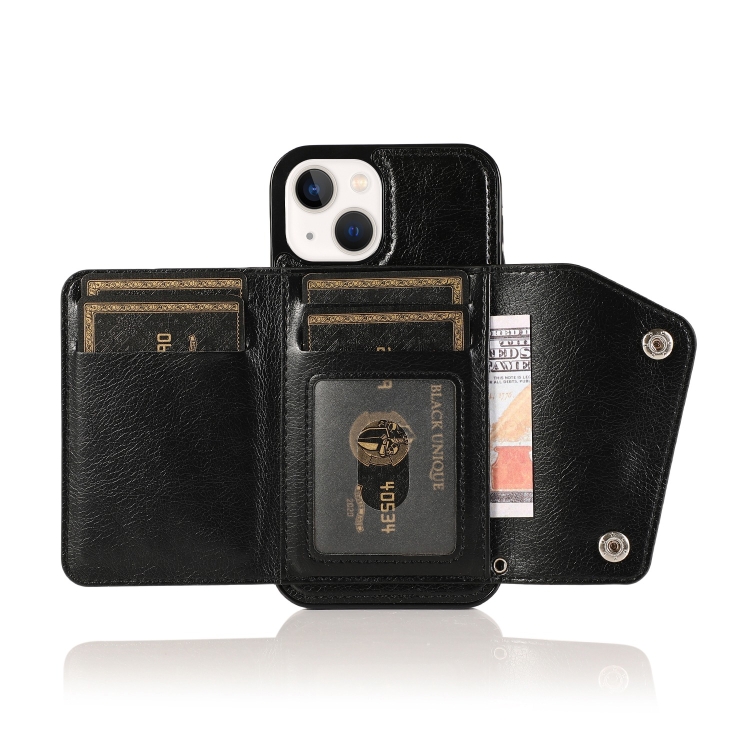 For iPhone 14 Plus Card Slots PU + TPU Leather Phone Case(Black) For iPhone 14 Plus Card Slots PU + TPU Leather Phone Case(Black)
