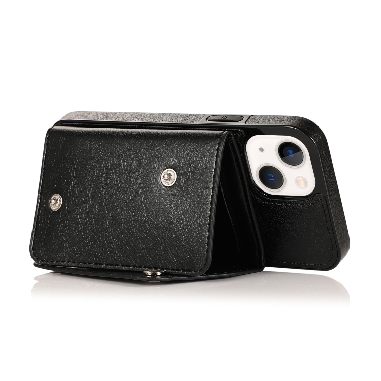 For iPhone 14 Plus Card Slots PU + TPU Leather Phone Case(Black) For iPhone 14 Plus Card Slots PU + TPU Leather Phone Case(Black)