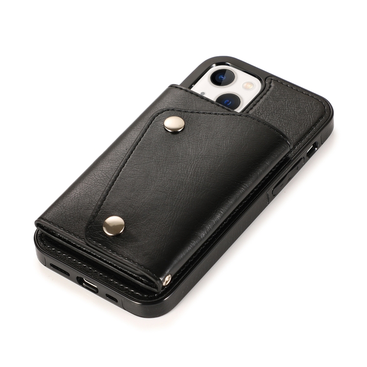 For iPhone 14 Plus Card Slots PU + TPU Leather Phone Case(Black) For iPhone 14 Plus Card Slots PU + TPU Leather Phone Case(Black)