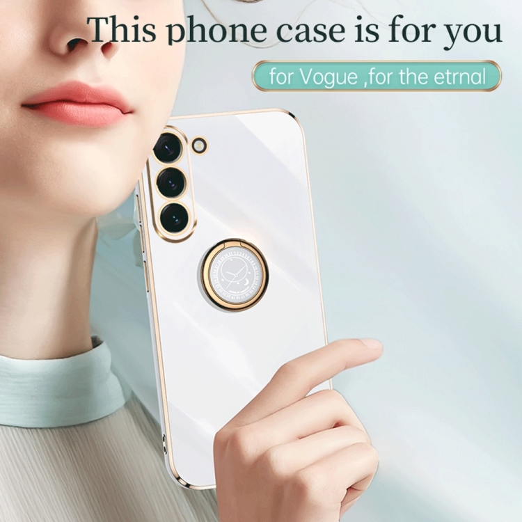 For Samsung Galaxy S23+ 5G XINLI Straight Edge 6D Electroplate TPU Phone Case with Ring Holder(Black) For Samsung Galaxy S23+ 5G XINLI Straight Edge 6D Electroplate TPU Phone Case with Ring Holder(Black)