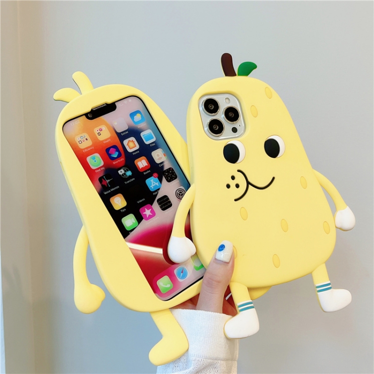 For iPhone 14 Snow Pear Silicone Phone Case(Yellow) For iPhone 14 Snow Pear Silicone Phone Case(Yellow)