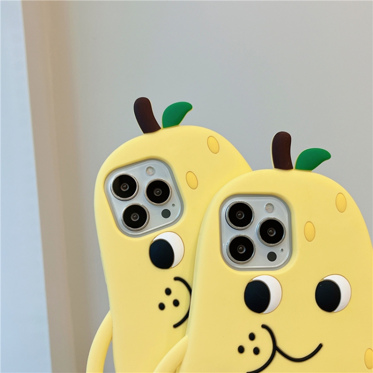 For iPhone 14 Snow Pear Silicone Phone Case(Yellow) For iPhone 14 Snow Pear Silicone Phone Case(Yellow)