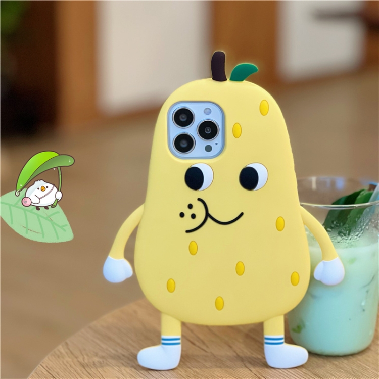 For iPhone 14 Pro Snow Pear Silicone Phone Case(Yellow) For iPhone 14 Pro Snow Pear Silicone Phone Case(Yellow)