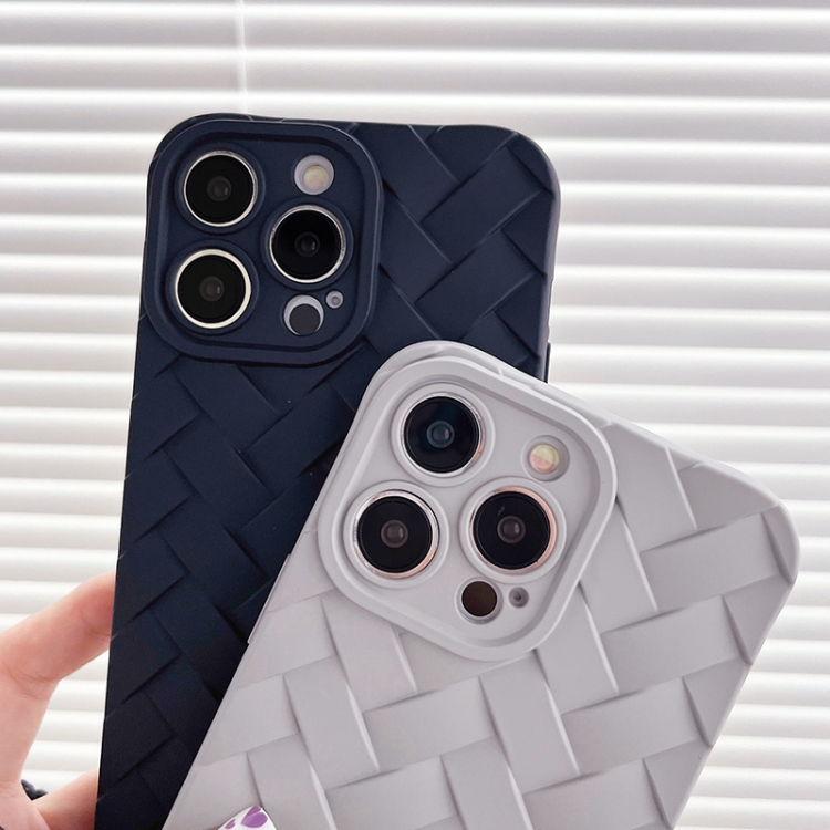For iPhone 14 Vintage Braided Texture Skin Phone Case(Blue) For iPhone 14 Vintage Braided Texture Skin Phone Case(Blue)