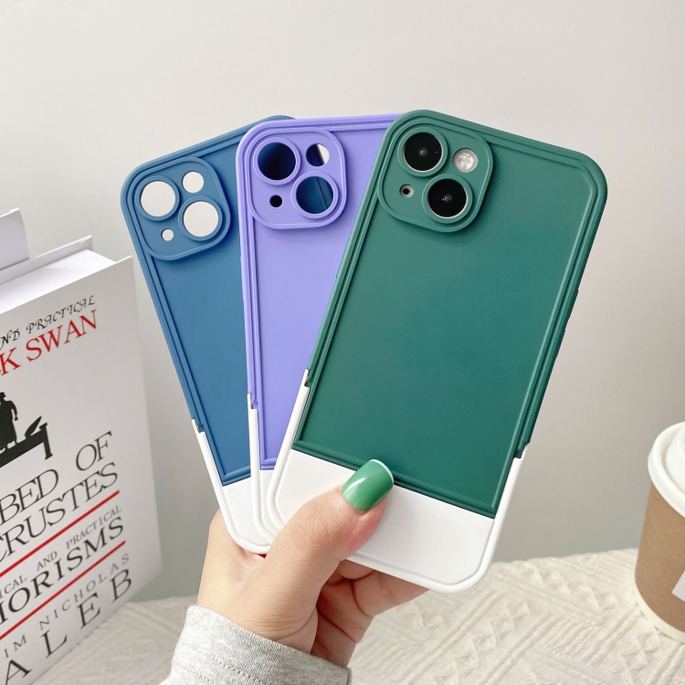 For iPhone 14 Pro Silicone Folding Bracket Phone Case(Dark Blue) For iPhone 14 Pro Silicone Folding Bracket Phone Case(Dark Blue)