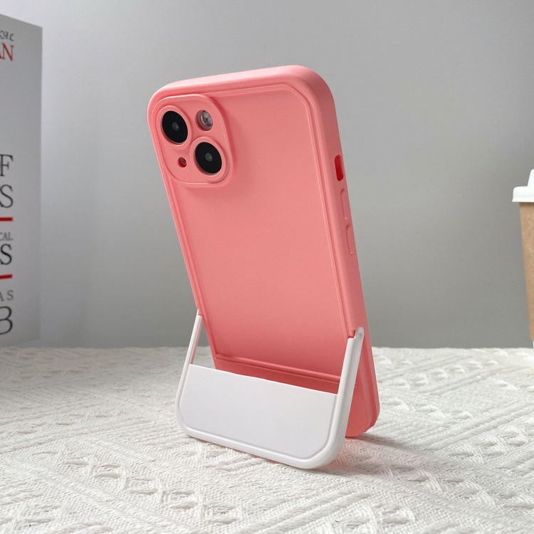 For iPhone 14 Pro Silicone Folding Bracket Phone Case(Dark Blue) For iPhone 14 Pro Silicone Folding Bracket Phone Case(Dark Blue)
