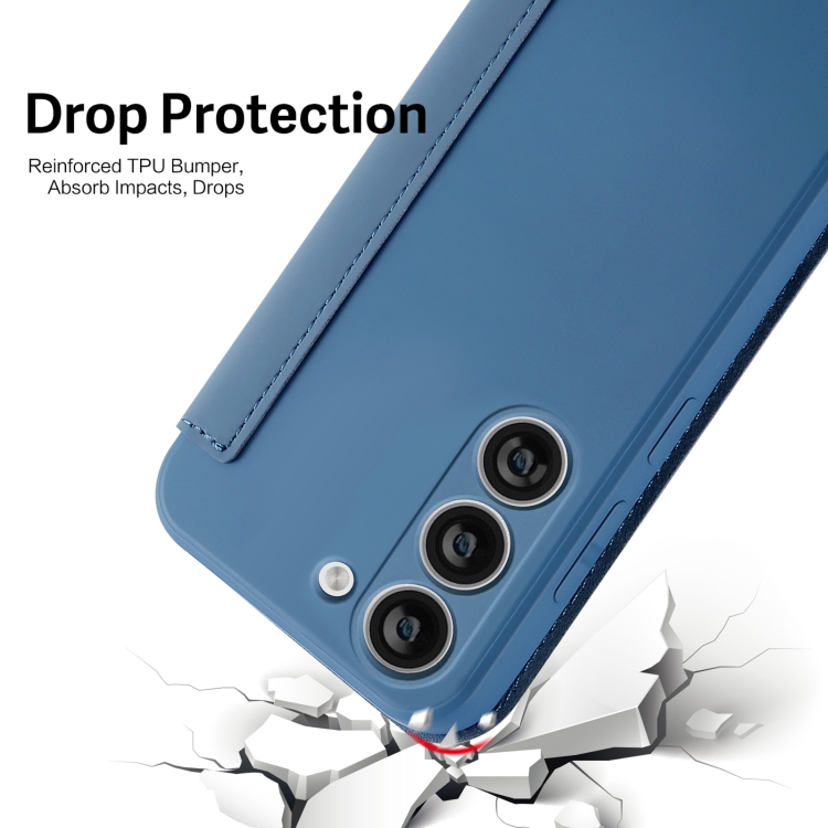 For Samsung Galaxy S23+ 5G Imitate Liquid Skin Feel Leather Phone Case with Card Slots(Blue) For Samsung Galaxy S23+ 5G Imitate Liquid Skin Feel Leather Phone Case with Card Slots(Blue)