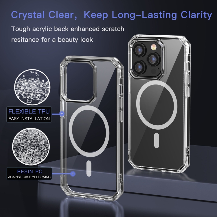For iPhone 14 TPU Four-corner Airbag Shockproof Magsafe Phone Case(Blue) For iPhone 14 TPU Four-corner Airbag Shockproof Magsafe Phone Case(Blue)