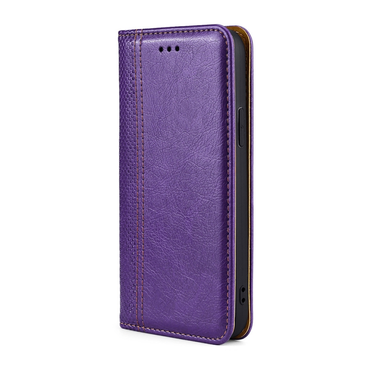 For Samsung Galaxy S23+ 5G Grid Texture Magnetic Flip Leather Phone Case(Purple) For Samsung Galaxy S23+ 5G Grid Texture Magnetic Flip Leather Phone Case(Purple)