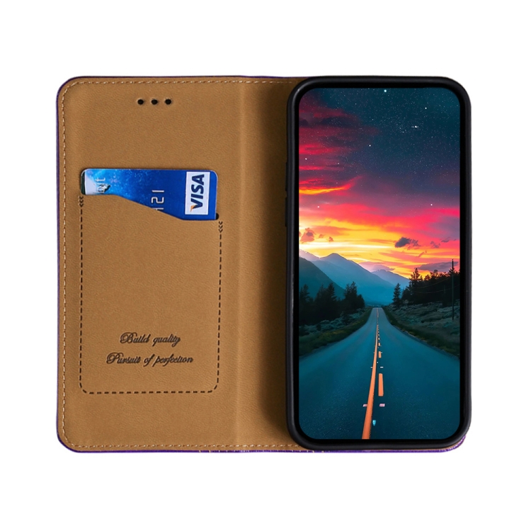 For Samsung Galaxy S23+ 5G Grid Texture Magnetic Flip Leather Phone Case(Purple) For Samsung Galaxy S23+ 5G Grid Texture Magnetic Flip Leather Phone Case(Purple)