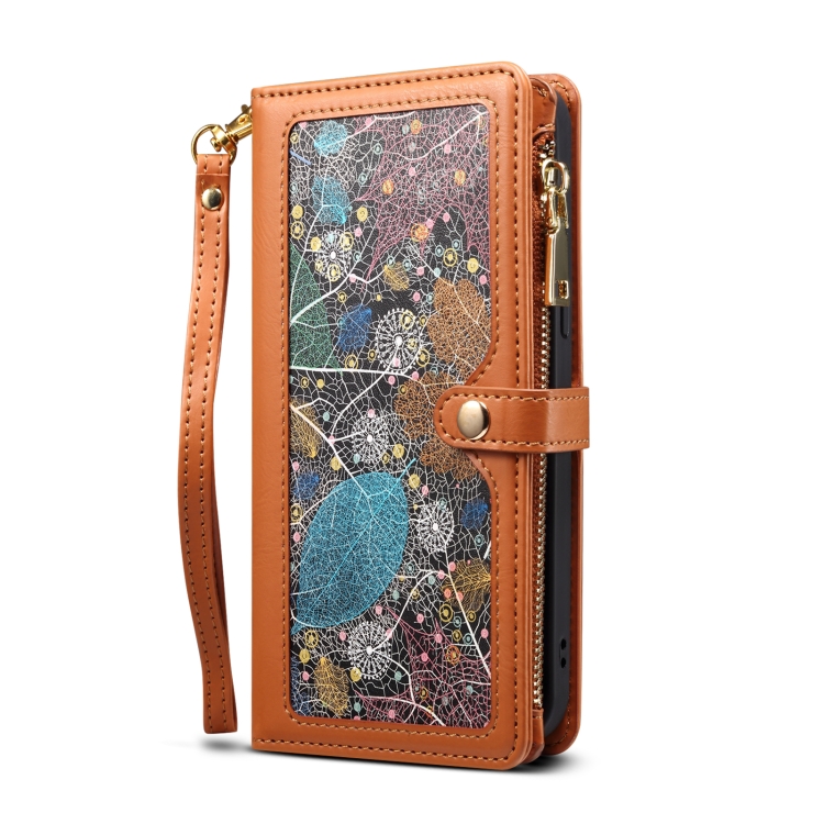 For Samsung Galaxy S22 5G ESEBLE Star Series Lanyard Zipper Wallet RFID Leather Case(Brown) For Samsung Galaxy S22 5G ESEBLE Star Series Lanyard Zipper Wallet RFID Leather Case(Brown)