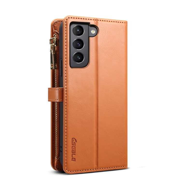 For Samsung Galaxy S22 5G ESEBLE Star Series Lanyard Zipper Wallet RFID Leather Case(Brown) For Samsung Galaxy S22 5G ESEBLE Star Series Lanyard Zipper Wallet RFID Leather Case(Brown)