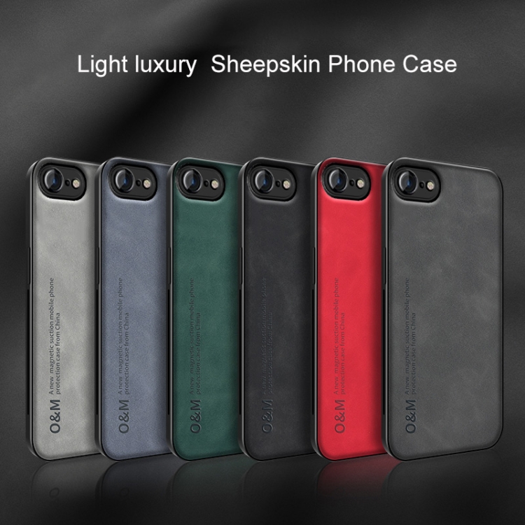 For iPhone SE 2022 / SE 2020 / 7 / 8 Lamba Skin Feel Leather Back Phone Case with Strap(Dark Grey) For iPhone SE 2022 / SE 2020 / 7 / 8 Lamba Skin Feel Leather Back Phone Case with Strap(Dark Grey)