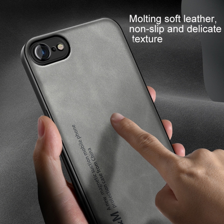 For iPhone SE 2022 / SE 2020 / 7 / 8 Lamba Skin Feel Leather Back Phone Case with Strap(Dark Grey) For iPhone SE 2022 / SE 2020 / 7 / 8 Lamba Skin Feel Leather Back Phone Case with Strap(Dark Grey)