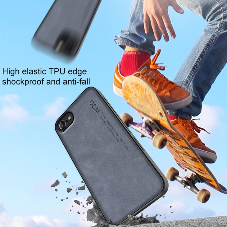 For iPhone SE 2022 / SE 2020 / 7 / 8 Lamba Skin Feel Leather Back Phone Case with Strap(Dark Grey) For iPhone SE 2022 / SE 2020 / 7 / 8 Lamba Skin Feel Leather Back Phone Case with Strap(Dark Grey)