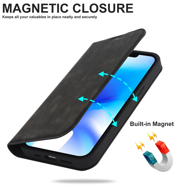 For iPhone 14 Plus Wireless Charging Magsafe Leather Phone Case(Black) For iPhone 14 Plus Wireless Charging Magsafe Leather Phone Case(Black)