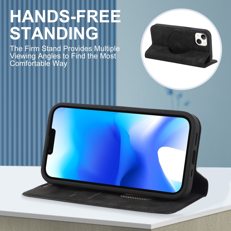 For iPhone 14 Plus Wireless Charging Magsafe Leather Phone Case(Black) For iPhone 14 Plus Wireless Charging Magsafe Leather Phone Case(Black)