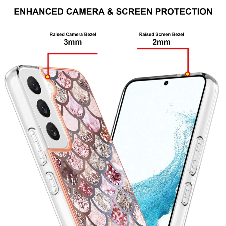 For Samsung Galaxy S23+ 5G Electroplating IMD TPU Phone Case(Pink Scales) For Samsung Galaxy S23+ 5G Electroplating IMD TPU Phone Case(Pink Scales)