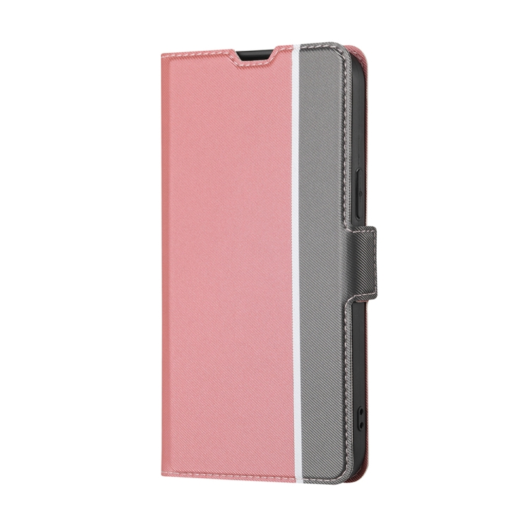 For Samsung Galaxy S23 Ultra 5G Twill Texture Side Button Leather Phone Case(Pink)