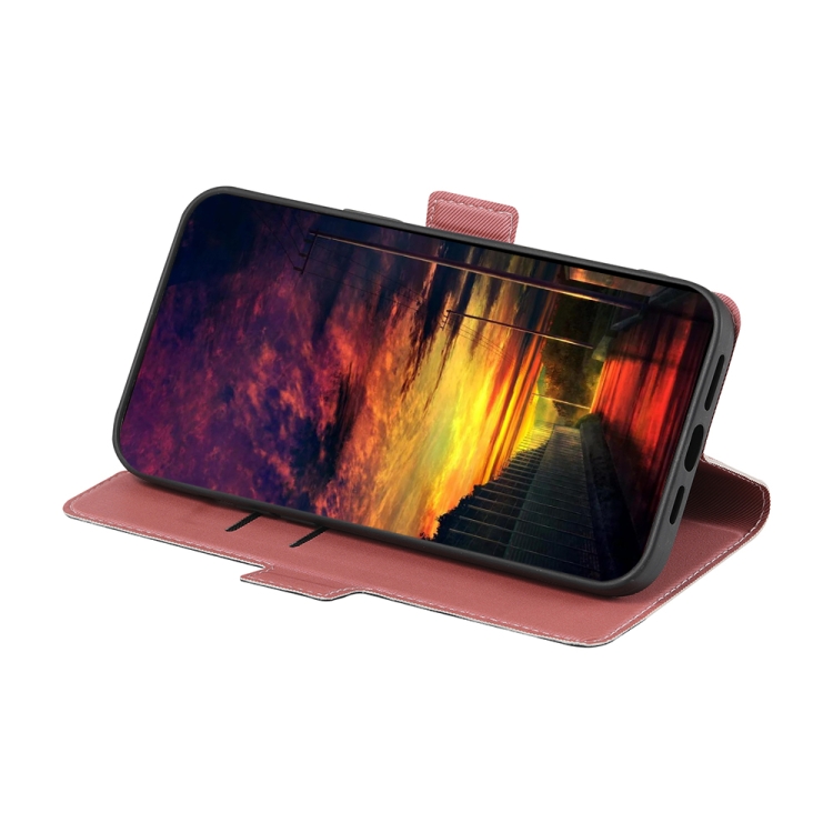 For Samsung Galaxy S23 Ultra 5G Twill Texture Side Button Leather Phone Case(Pink)