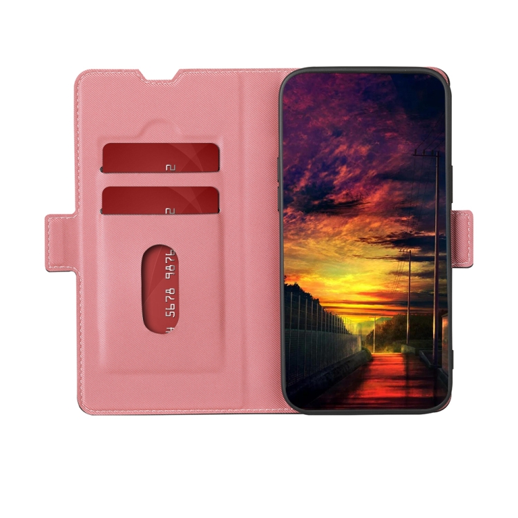 For Samsung Galaxy S23 Ultra 5G Twill Texture Side Button Leather Phone Case(Pink)