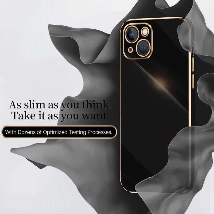 For iPhone 13 mini XINLI Straight Edge 6D Electroplate TPU Phone Case(Black) For iPhone 13 mini XINLI Straight Edge 6D Electroplate TPU Phone Case(Black)