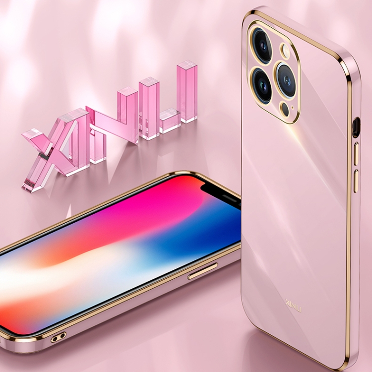 For iPhone 13 Pro Max XINLI Straight Edge 6D Electroplate TPU Phone Case(Black) For iPhone 13 Pro Max XINLI Straight Edge 6D Electroplate TPU Phone Case(Black)