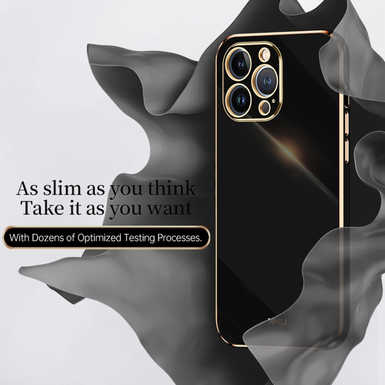 For iPhone 13 Pro Max XINLI Straight Edge 6D Electroplate TPU Phone Case(Black) For iPhone 13 Pro Max XINLI Straight Edge 6D Electroplate TPU Phone Case(Black)