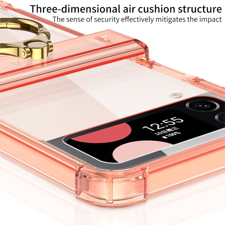 For Samsung Galaxy Z Flip4 GKK MagSafe Airbag Hinge Shockproof Phone Case with Ring Holder(Transparent) For Samsung Galaxy Z Flip4 GKK MagSafe Airbag Hinge Shockproof Phone Case with Ring Holder(Transparent)