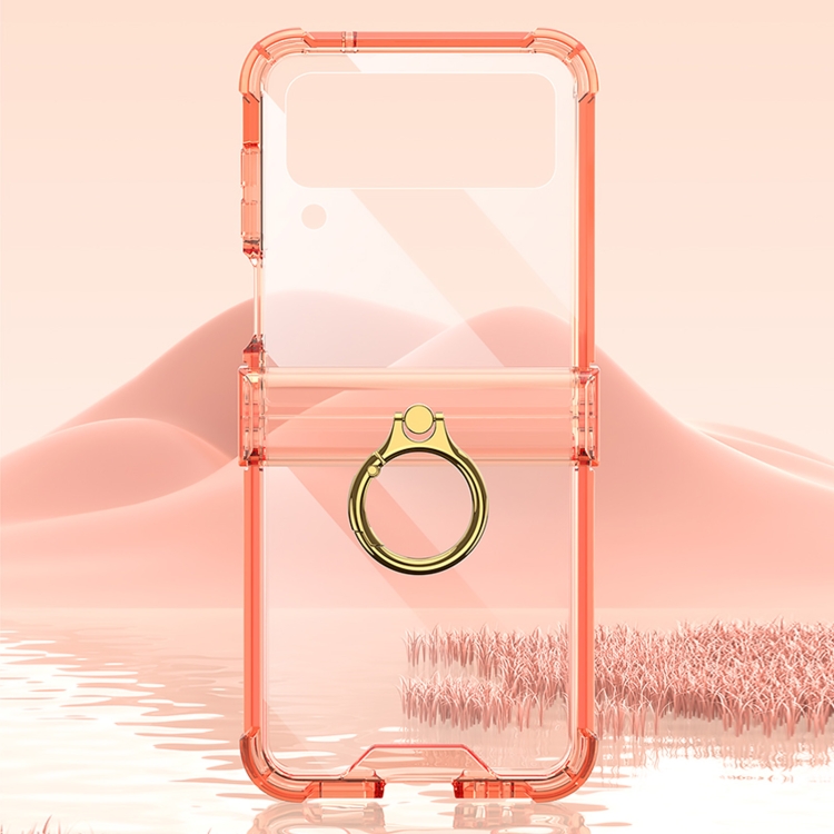 For Samsung Galaxy Z Flip4 GKK Airbag Hinge Shockproof Phone Case with Ring Holder(Transparent) For Samsung Galaxy Z Flip4 GKK Airbag Hinge Shockproof Phone Case with Ring Holder(Transparent)