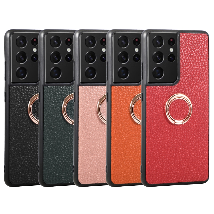 For Samsung Galaxy S21 Ultra 5G Litchi Texture Magnetic Shockproof Protective Phone Case(Red) For Samsung Galaxy S21 Ultra 5G Litchi Texture Magnetic Shockproof Protective Phone Case(Red)