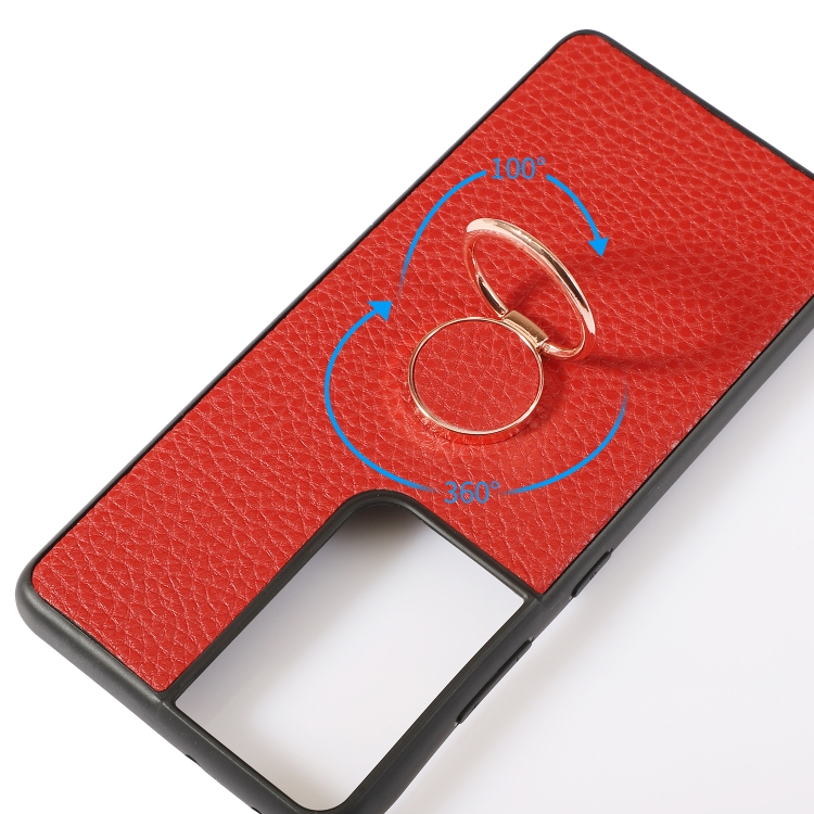 For Samsung Galaxy S21 Ultra 5G Litchi Texture Magnetic Shockproof Protective Phone Case(Red) For Samsung Galaxy S21 Ultra 5G Litchi Texture Magnetic Shockproof Protective Phone Case(Red)