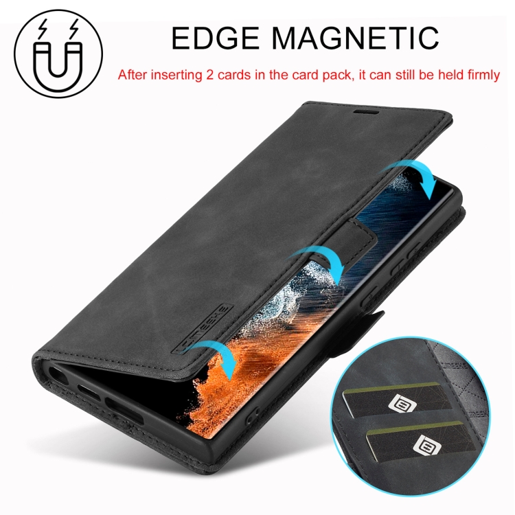 For Samsung Galaxy S23 Ultra 5G LC.IMEEKE Strong Magnetism Microfiber Leather Phone Case(Black) For Samsung Galaxy S23 Ultra 5G LC.IMEEKE Strong Magnetism Microfiber Leather Phone Case(Black)