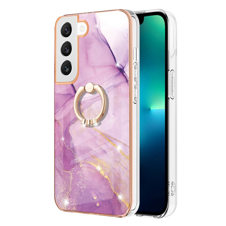 For Samsung Galaxy S23+ 5G Electroplating Marble IMD TPU Phone Case with Ring Holder(Purple 001) For Samsung Galaxy S23+ 5G Electroplating Marble IMD TPU Phone Case with Ring Holder(Purple 001)