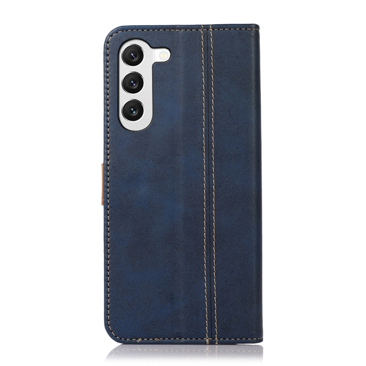For Samsung Galaxy S23+ 5G Stitching Thread Calf Texture Leather Phone Case(Blue) For Samsung Galaxy S23+ 5G Stitching Thread Calf Texture Leather Phone Case(Blue)