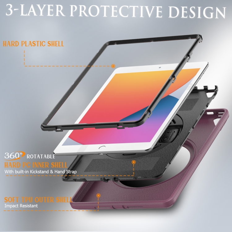 For iPad 10.2 2021/2020/2019 / Pro 10.5 / Air 10.5 2018/2019 Shockproof TPU + PC Tablet Case(Black+Rose Red) For iPad 10.2 2021/2020/2019 / Pro 10.5 / Air 10.5 2018/2019 Shockproof TPU + PC Tablet Case(Black+Rose Red)