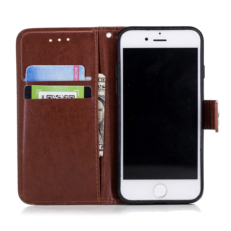 For iPhone SE 2022 / SE 2020 Diamond Encrusted Plum Blossom Embossing Pattern Horizontal Flip Leather Case with Holder & Card Slots & Wallet & Lanyard(Brown) For iPhone SE 2022 / SE 2020 Diamond Encrusted Plum Blossom Embossing Pattern Horizontal Flip Leather Case with Holder & Card Slots & Wallet & Lanyard(Brown)