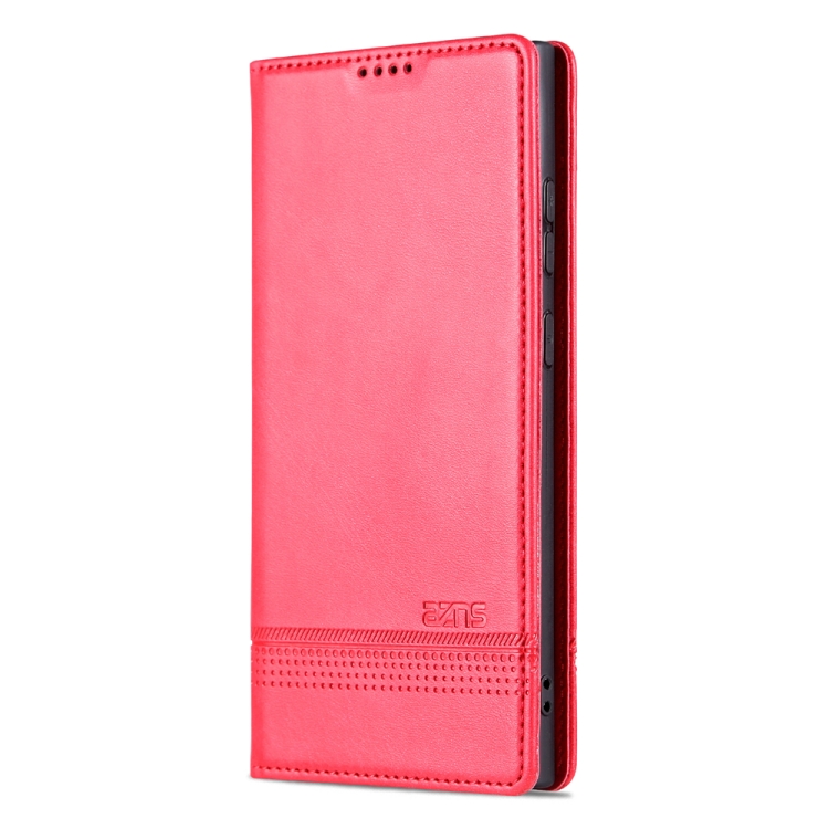 For Samsung Galaxy S23 Ultra 5G AZNS Magnetic Calf Texture Flip Leather Phone Case(Red)