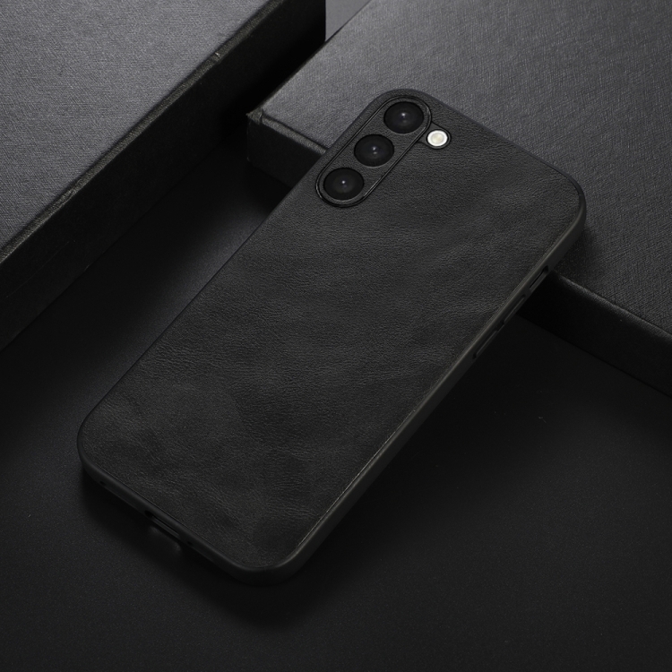 For Samsung Galaxy S23 5G Cowhide Texture PU Phone Case(Black) For Samsung Galaxy S23 5G Cowhide Texture PU Phone Case(Black)