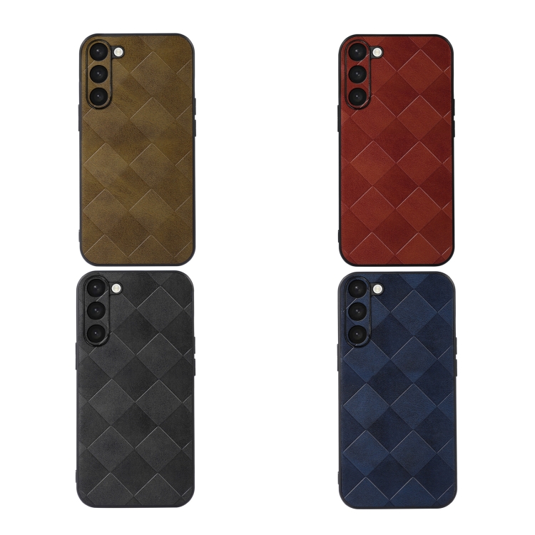 For Samsung Galaxy S23 5G Weave Plaid PU Phone Case(Black) For Samsung Galaxy S23 5G Weave Plaid PU Phone Case(Black)