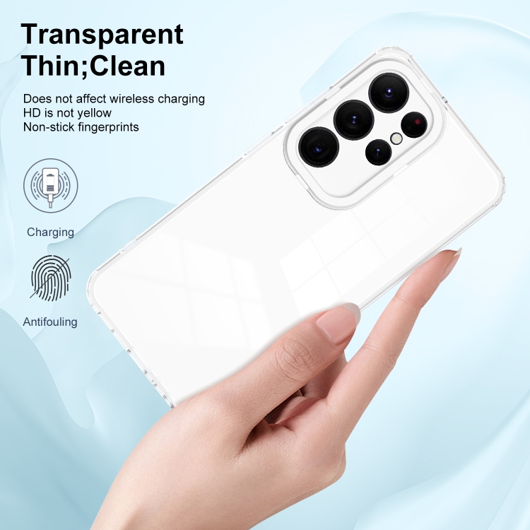 For Samsung Galaxy S23 Ultra 5G Clear TPU Color PC Frame Phone Case(White) For Samsung Galaxy S23 Ultra 5G Clear TPU Color PC Frame Phone Case(White)
