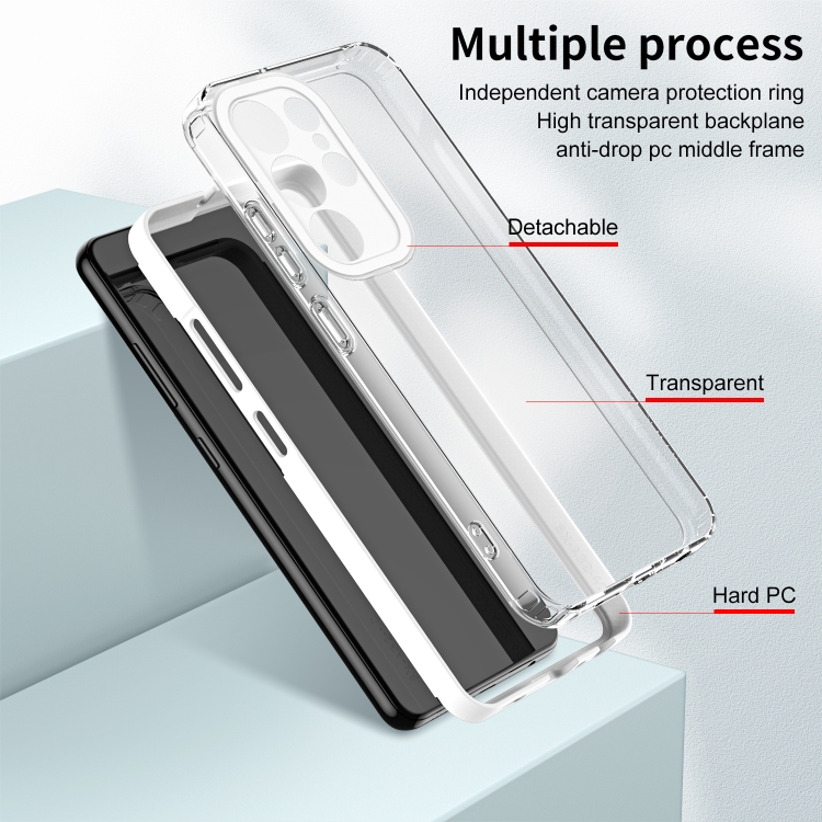 For Samsung Galaxy S23 Ultra 5G Clear TPU Color PC Frame Phone Case(White) For Samsung Galaxy S23 Ultra 5G Clear TPU Color PC Frame Phone Case(White)