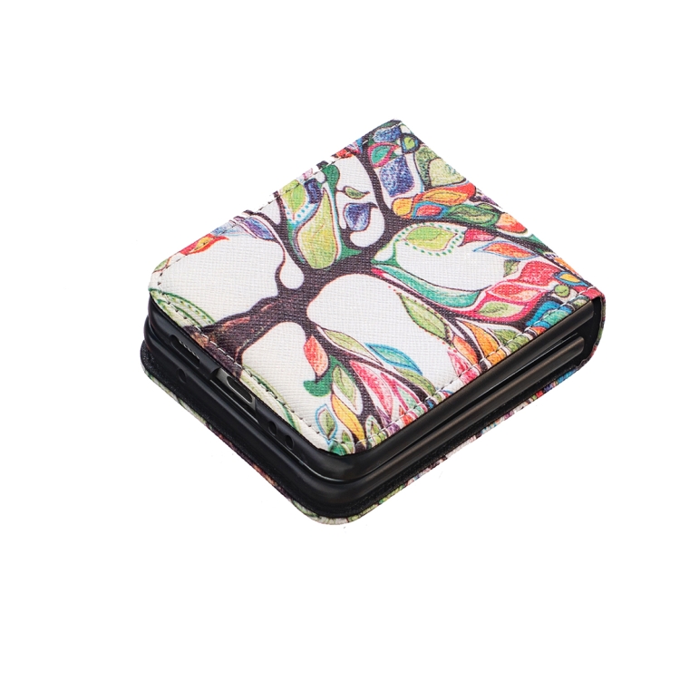 For Samsung Galaxy Z Flip5 Colored Drawing Leather Phone Case(Tree Life) For Samsung Galaxy Z Flip5 Colored Drawing Leather Phone Case(Tree Life)