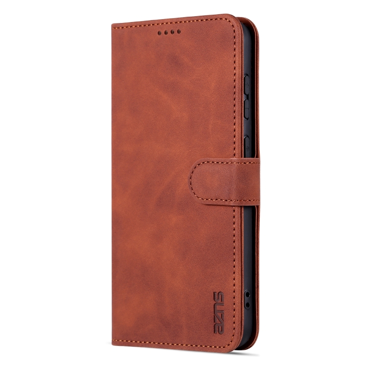 For Samsung Galaxy S23+ 5G AZNS Skin Feel Calf Texture Flip Leather Phone Case(Brown)