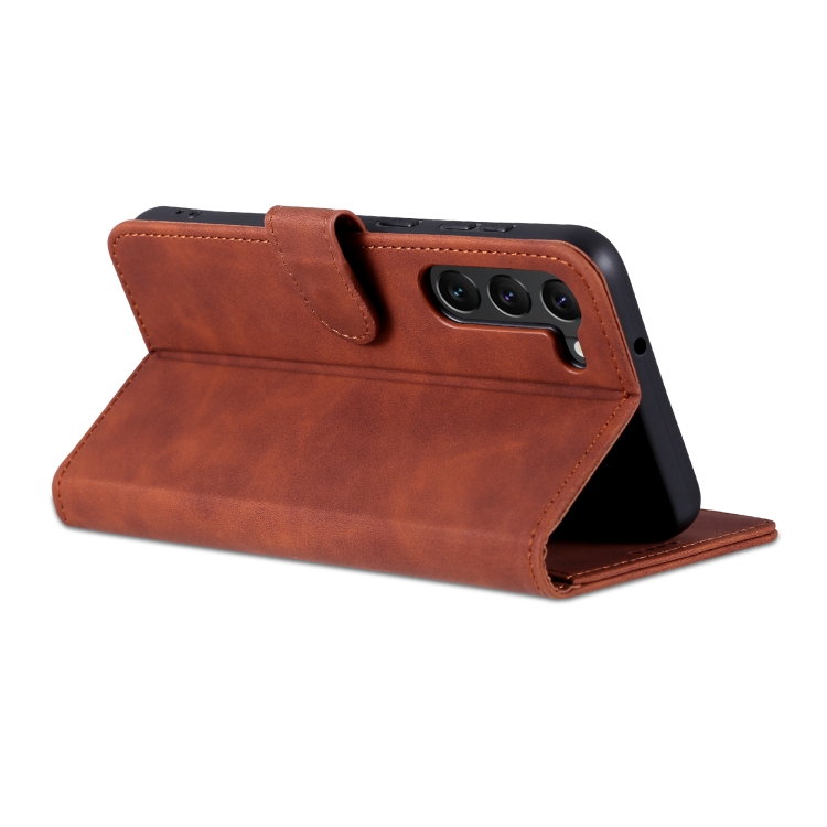 For Samsung Galaxy S23+ 5G AZNS Skin Feel Calf Texture Flip Leather Phone Case(Brown)