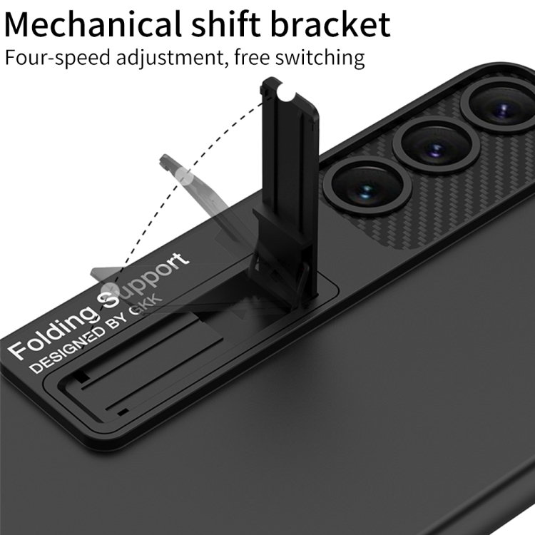 For Samsung Galaxy S23+ 5G GKK Ultra-thin Shockproof Phone Case with Holder(Silver) For Samsung Galaxy S23+ 5G GKK Ultra-thin Shockproof Phone Case with Holder(Silver)