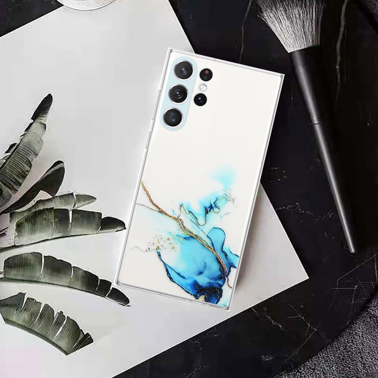 For Samsung Galaxy S23 Ultra 5G Hollow Marble Pattern TPU Precise Hole Phone Protective Case(Blue) For Samsung Galaxy S23 Ultra 5G Hollow Marble Pattern TPU Precise Hole Phone Protective Case(Blue)